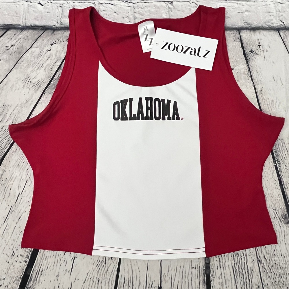 ZooZatz University‎ of Oklahoma Sooners Cropped Tank Top Womens XL Red White